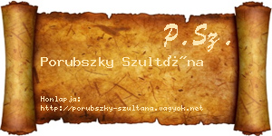 Porubszky Szultána névjegykártya